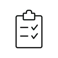 Outline clipboard icon for clean UI project tracking and minimal productivity tools vector