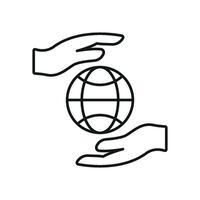 Minimal globe with heart icon for clean nonprofit branding peace messages and support vector