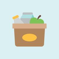 Outline grocery icon for clean app UI shopping list tools and delivery platforms vector
