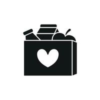 Flat grocery basket icon for organic content healthy eating visuals and mobile apps vector