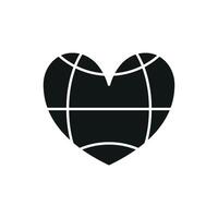 Cartoon style globe with heart icon for school projects youth programs and kindness posts vector