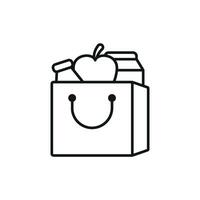 Simple food bag icon ideal for e commerce platforms meal planning tools and menus vector