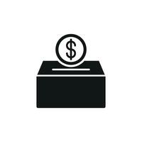 Coins dropping icon ideal for nonprofit visuals donation drives and support initiatives vector