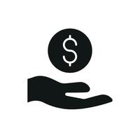 Flat money hand icon for business presentations saving visuals and finance apps vector