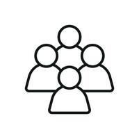 Flat people icon for community apps group chat features and social media graphics vector