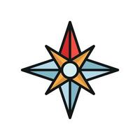 Compass icon for technical drawing templates geometry kits and academic graphics vector