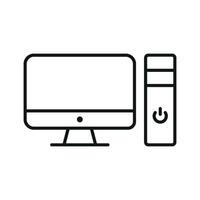 Bold computer icon for tech branding digital marketing and IT company use vector