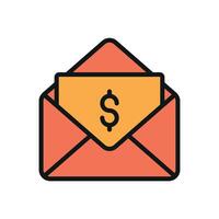Envelope icon for email apps message alerts and communication tools vector