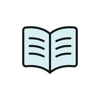 Book icon for library apps reading platforms and educational content designs vector