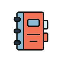 Outline binder icon for clean document UI paper management and archive visuals vector