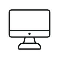 Outline computer icon for clean web design UI kits and minimal tech content vector
