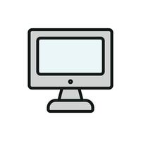 Monitor and keyboard icon for e learning tools digital tasks and productivity apps vector
