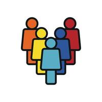 Outline people icon for business tools social connection sites and app interfaces vector