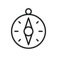 Outline compass icon for clean UI minimal school visuals and math tools vector