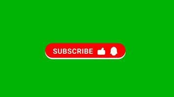 animado se inscrever botão com uma vermelho fundo, branco se inscrever texto, polegares acima ícone, e Sino ícone, aparecendo a partir de a inferior em uma verde tela fundo. video