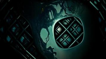Terrifying Reflection of the Moon with Spooky Tree, Looped Cinematic Background, Figures video