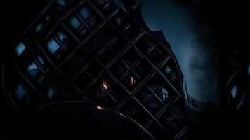 Terrifying Reflection of an Abandoned House, Looped Cinematic Background, Figures video