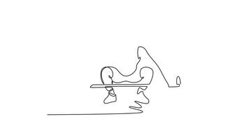 Animated self drawing of continuous line draw sportsman doing deadlift for weightlifting training, exercise and intense workout. Athlete with equipment for wellness. Full length single line animation video