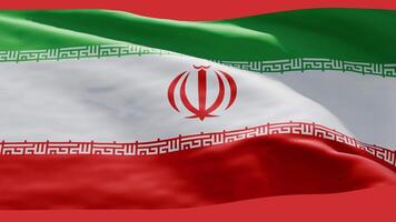 Iran National Flag Waving in the Wind, Realistic 3D Animation, seamless loop video