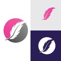 Feather Icon in Three Color Variations vector