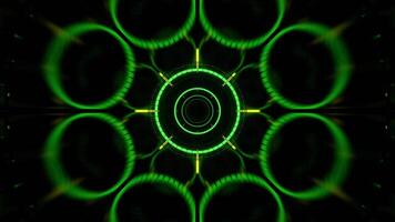 Green and Yellow Stobe Tunnel Path of Neon Background VJ Loop in 4K video