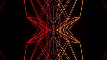 Red and Orange Abstract Moving Neon Lines Background VJ Loop in 4K video