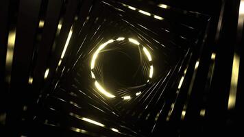 Light Yellow Fantastic Space with Round Shining Neon Portal Background VJ Loop in 4K video