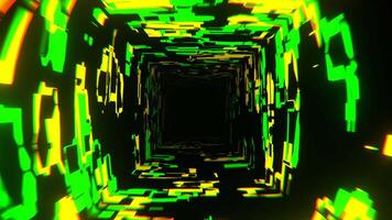 Green and Yellow Framework of Changing Abstract Forms Background VJ Loop in 4K video
