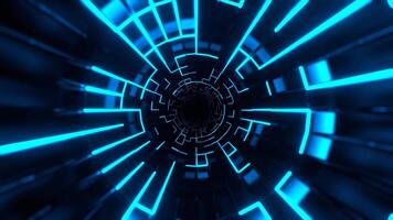 Cyan and Pink Endless Tunnel of Neon Pulses Background VJ Loop in 4K video