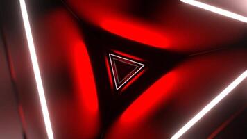 Red and White Mystical Flashing Triangle Corridor Background VJ Loop in 4K video