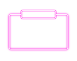 Pink Neon Glowing Frame with Rounded Corners Isolated on Transparent Background png