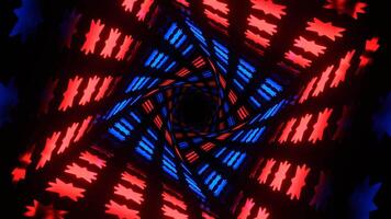 Red and Deep Blue Spiral Neon Prism of Space Background VJ Loop in 4K video
