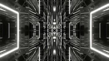 White Endless Tunnel Into Digital Background VJ Loop in 4K video