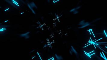 Cyan and Pink Square Neon Sci Fi Strobe Flashing Tunnel Background VJ Loop in 4K video