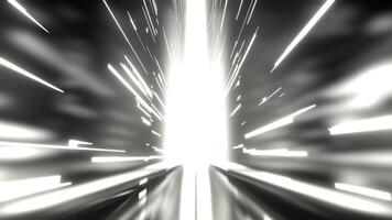 White Narrow Tall Futuristic Corridor with Abstract Neon Light Background VJ Loop in 4K video