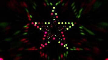 Light Green and Pink Disco Glow in The Star Shaped Tunnel Background VJ Loop in 4K video