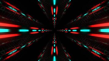 Turquoise and Red Extraterrestrial Neon Glow Cyber Highway Background VJ Loop in 4K video