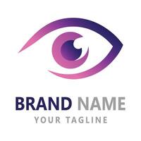Eye Logo Design with Gradient Colors and Brand Name Placeholder vector