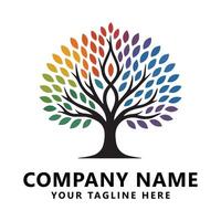 Vibrant Multicolored Tree Logo for Branding and Business Identity vector