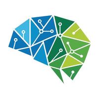Abstract Geometric Brain Icon vector