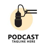 Podcast Microphone Icon with Placeholder Text white background vector