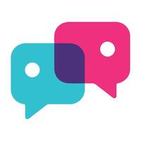 Chat Icon Overlapping Speech Bubbles vector