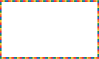 Rainbow pixel frame. colorful retro pixel art border. Rainbow rectangle border frame png