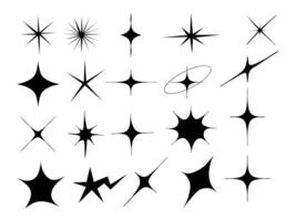 Line Art Sparkle And Starburst Accent. A dynamic collection of 20 hand drawn sparkle icons including starbursts line accents orbit shapes and abstract forms. Perfect for stickers branding posters vector