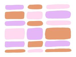 Rounded Pastel Block Shape Collection. A soft and colorful collection of 18 pastel block shapes in rounded hand drawn style featuring pill bars capsules and rectangles. Perfect for UI design sticker vector