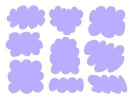 Soft Pastel Cloud Inspired Abstract Blob. A gentle collection of 9 pastel abstract blob shapes inspired by cloud forms with smooth edges and playful silhouettes. Perfect for modern decorative accents vector
