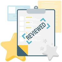 checklist with review stamp vector