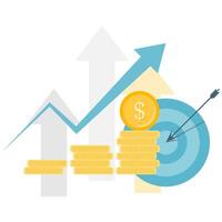 funding target and arrow up vector