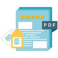 document with highlighted rating section vector