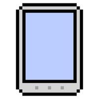 Smartphone with blank screen in pixel art style vector